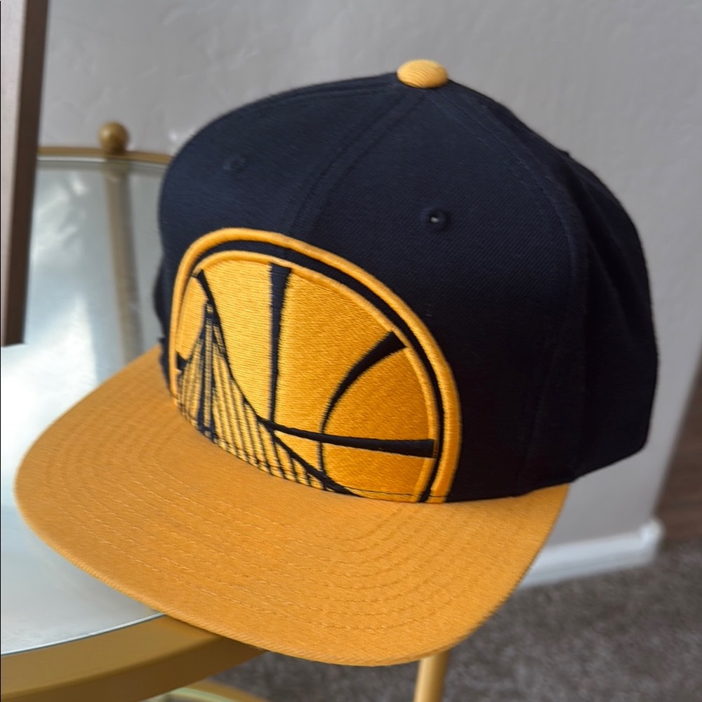 Black and Yellow Golden State Basketball Logo Cap